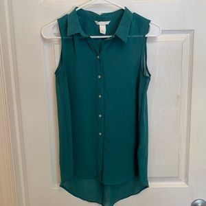 Forest Green Flowy Tank Top Size 2